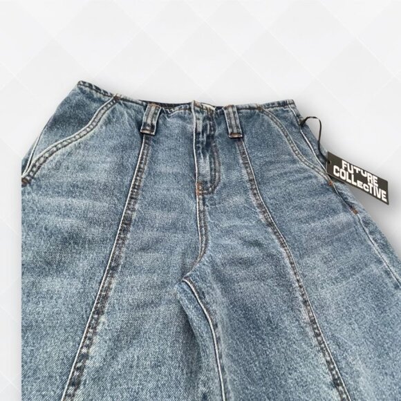 Future Collective Barrel Leg Jeans - Size 0 - Medium Wash - WDM-100036 - Picture 2 of 4